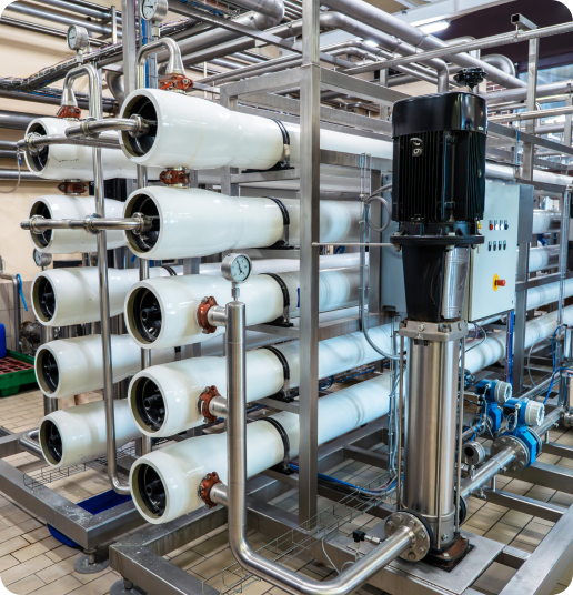 Complex piping and filtration machinery