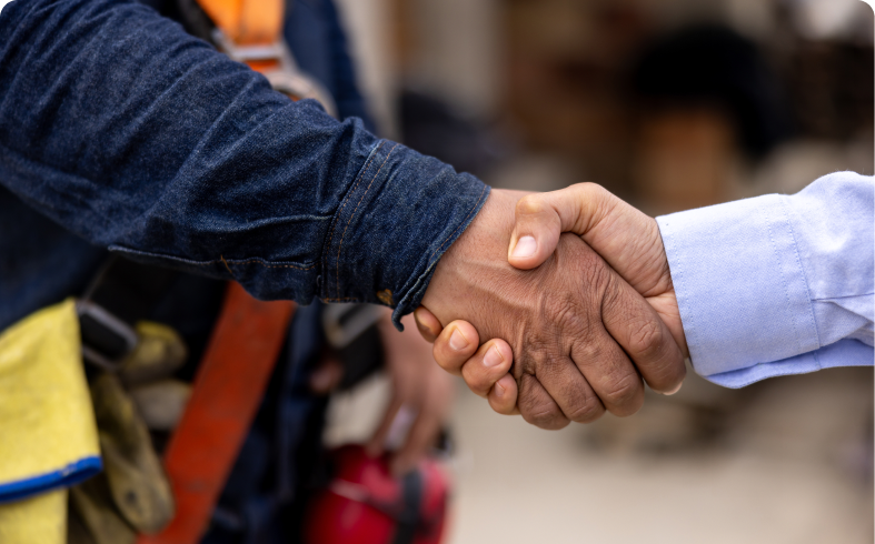 Handshake between two people